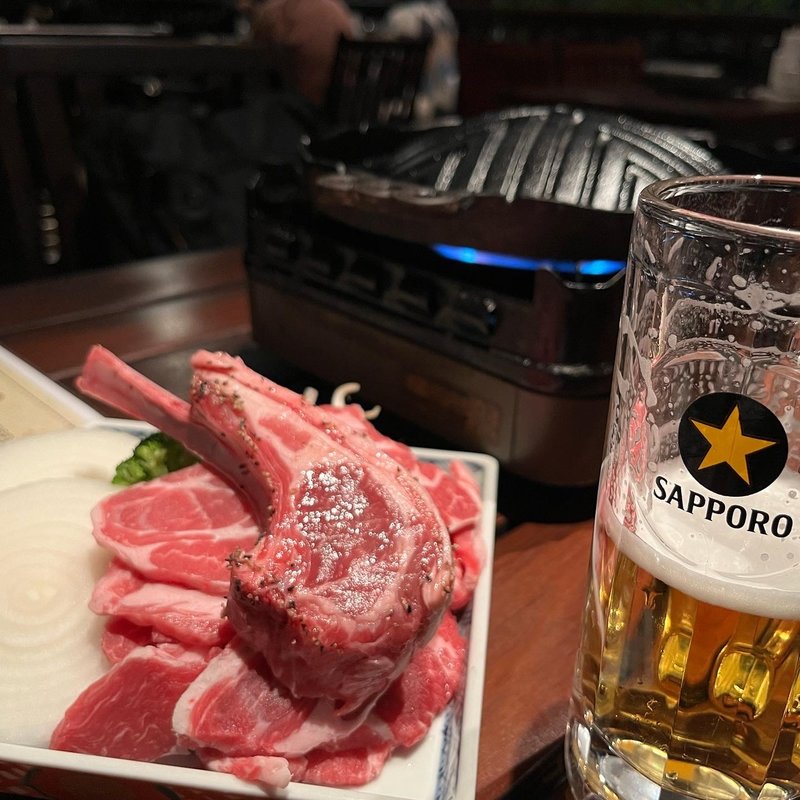 ラムジンギスカンセット（フリードリンク付）(小田急百貨店新宿店本館13階マンハッタンヒルズ BBQガーデンテラス)