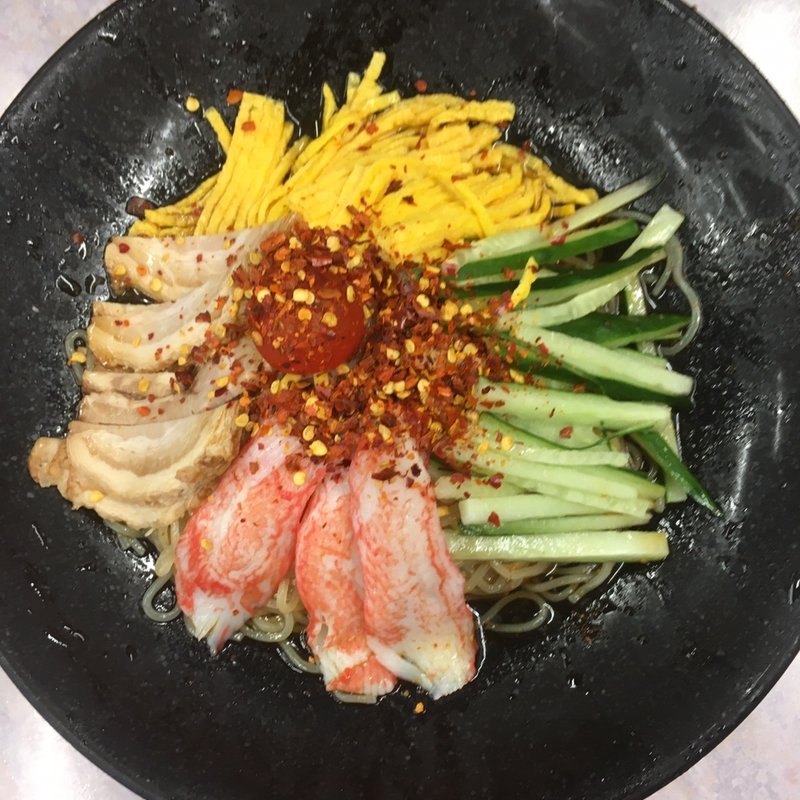 辛い冷し中華(餃子の王将 春日店)