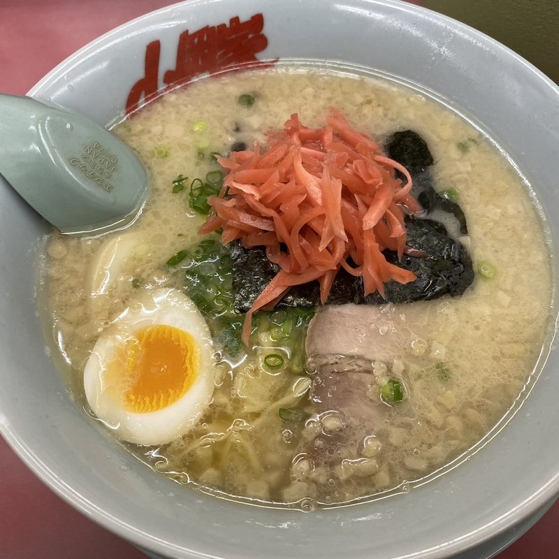 プレミアム塩とんこつ(紅生姜トッピング)(山岡家 瑞穂店 （やまおかや）)