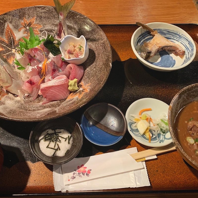 鯵のお刺身定食(三代目木村屋)