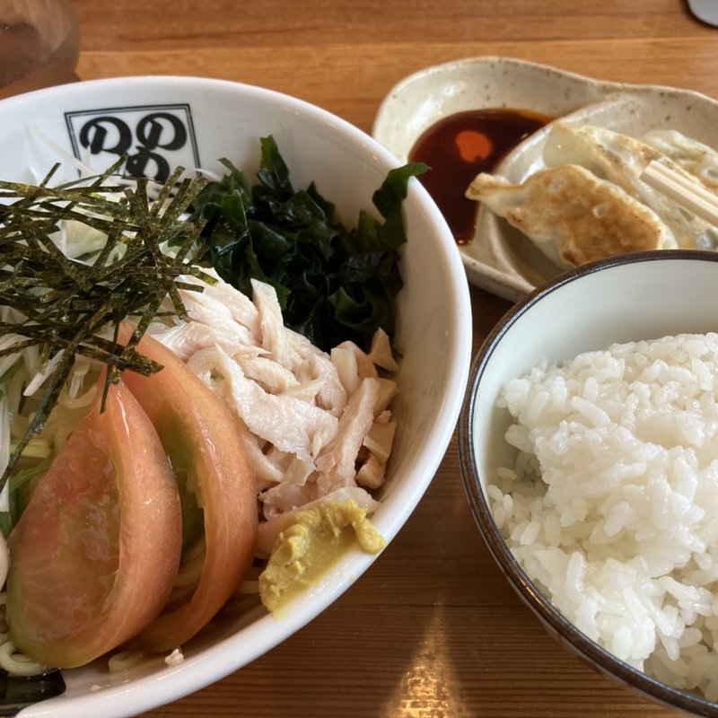 冷やし中華+さんこ餃子セット(ラーメンのしめ )