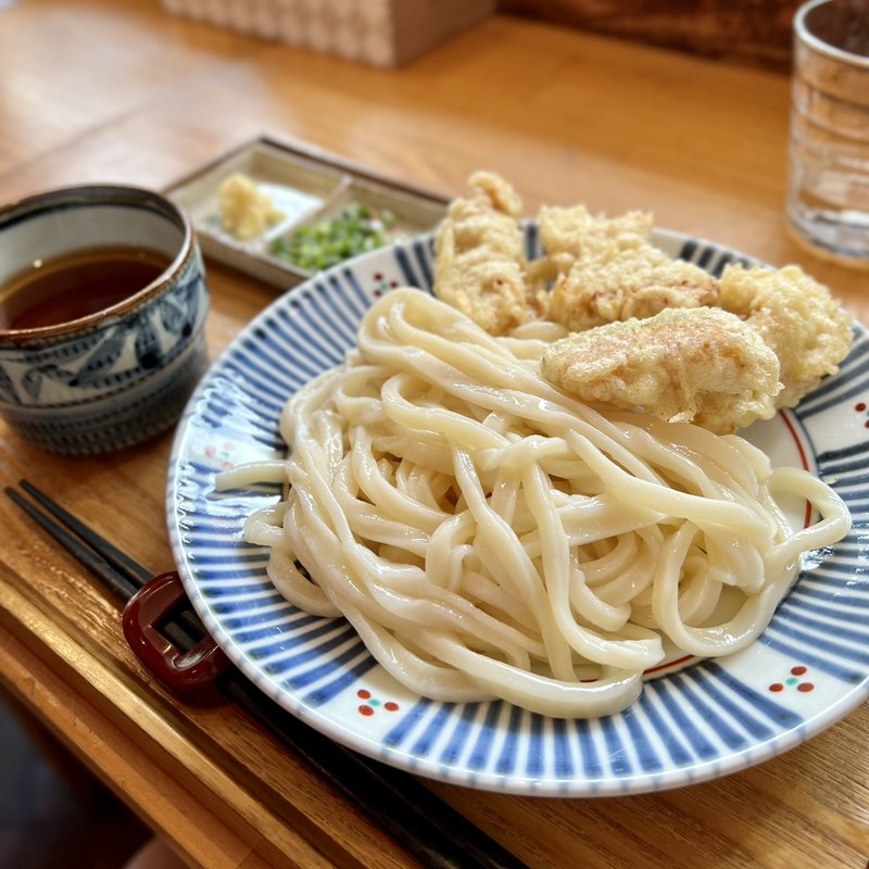 鶏天ざるうどん(まるけん うどん 酒)
