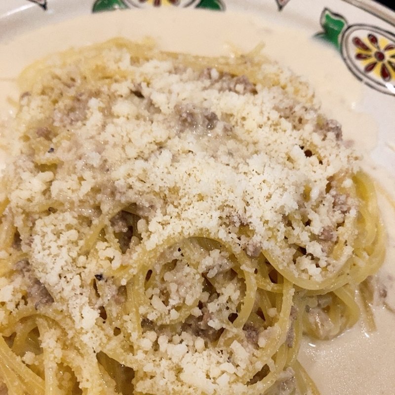 きのことミンチのクリームパスタ(マンジャ・パスタ )