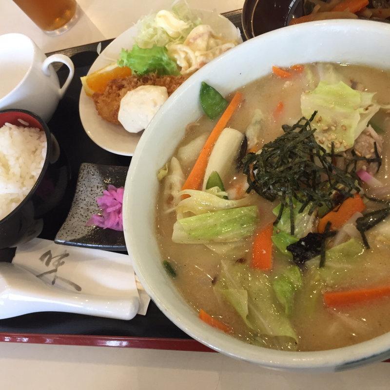 チャンポンセットC(白身魚フライ定食)(つわぶき )