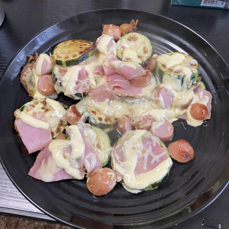 ナスベーコンチーズマヨ(自宅飯)