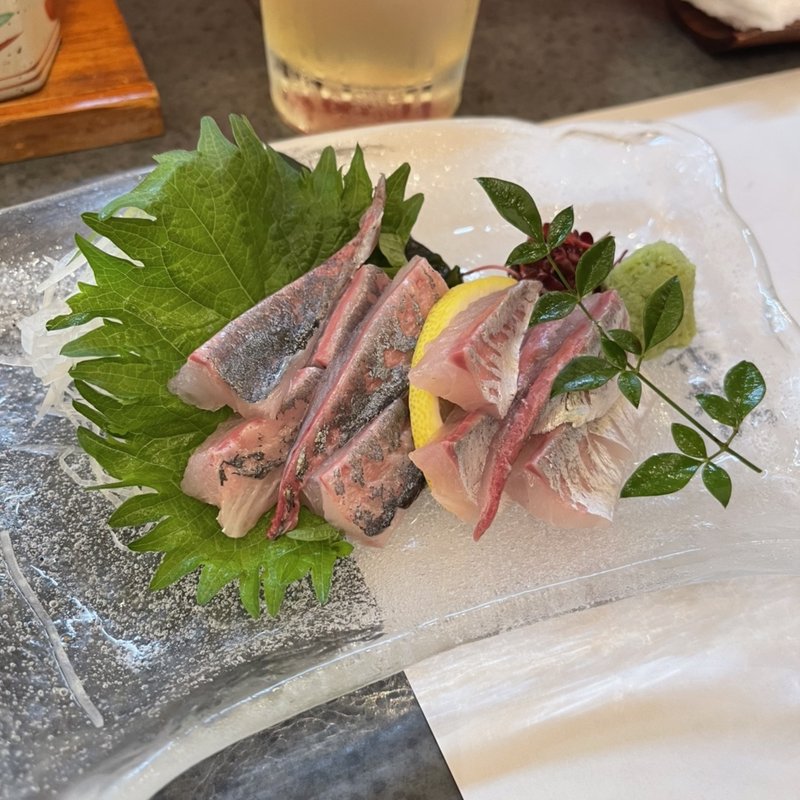 活けアジの造り(笹一 向之芝店 （ササイチ）)