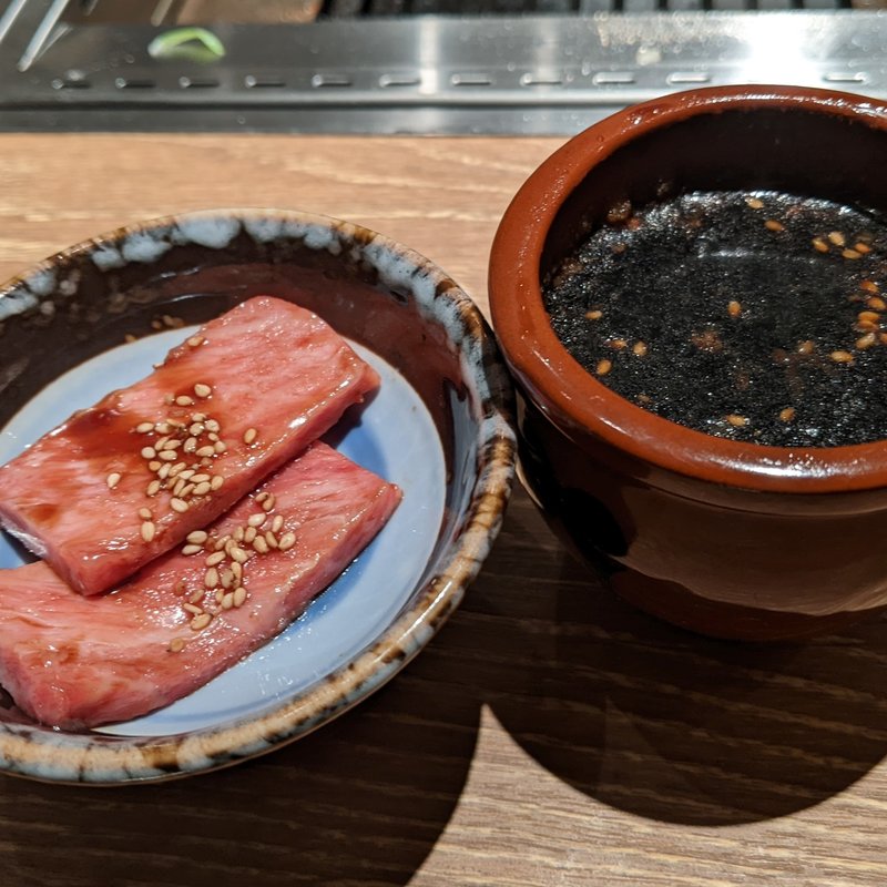 中落ちカルビ　蟹しょうゆ漬け(焼肉一七三 向山)