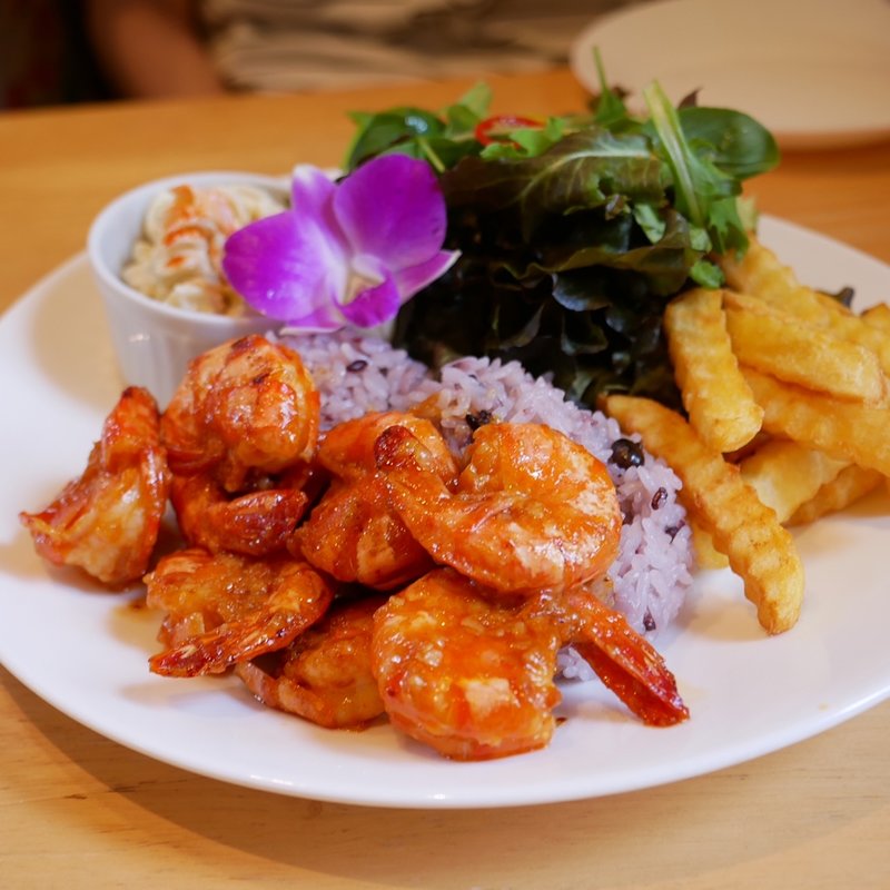 ガーリックシュリンプセット(ハワイアンカフェ Ririha リリハ)