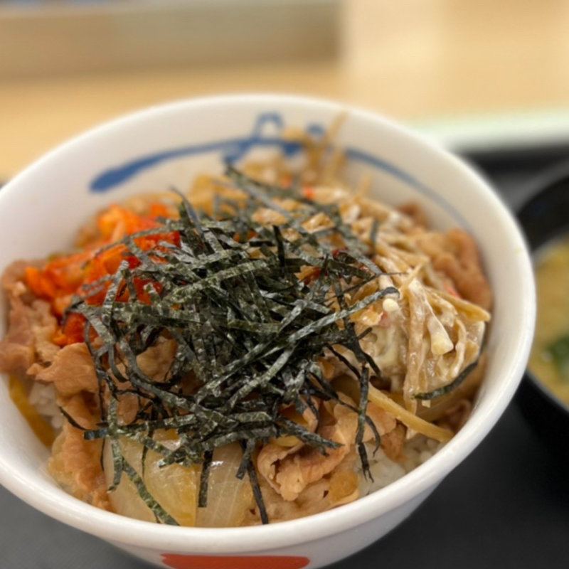 キムごぼうサラダ牛めし並(松屋 すすきの店)