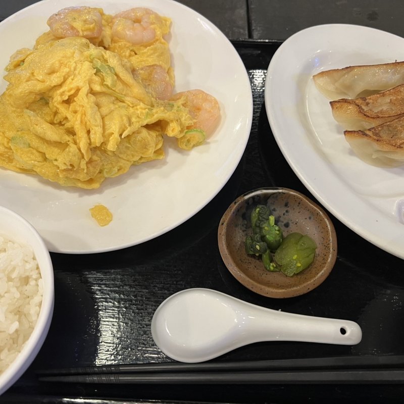 海老と卵炒め定食(餃子の安亭高田馬場店)