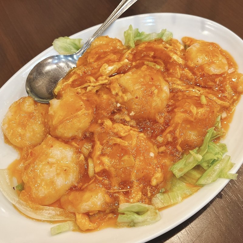 芝エビのチリソース(美食苑)