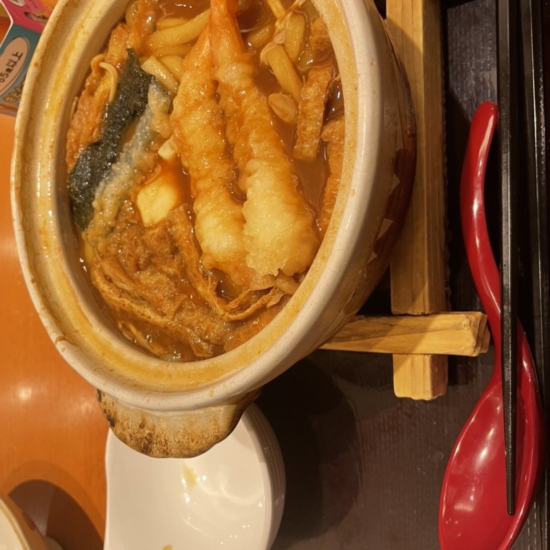 海老天入り味噌煮込みうどん(和食さと 伊勢店 )