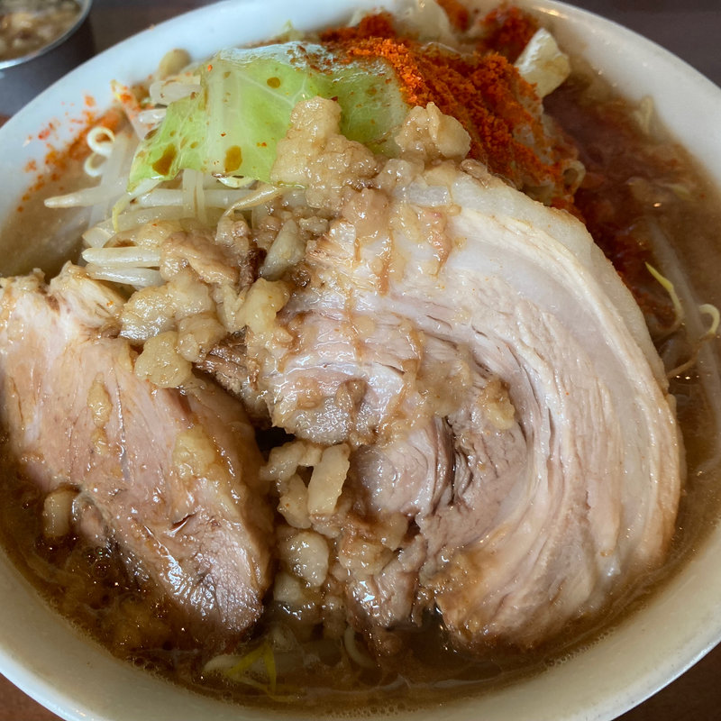 ラーメン200g ニンニク抜きヤサイアブラマシ(ラーメン荘 地球規模で考えろ 未来へ )