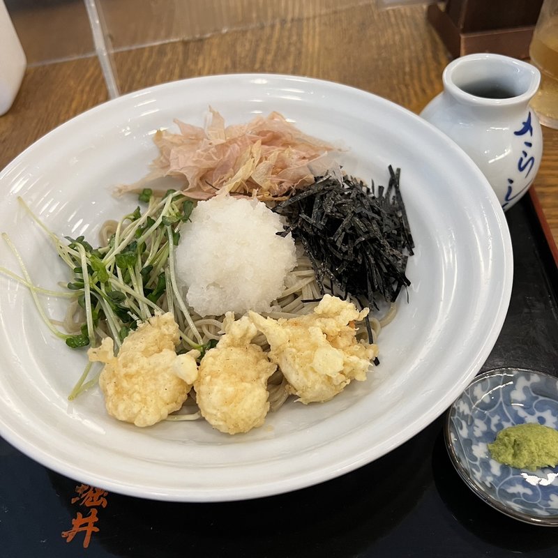 冷やし天おろしそば(総本家更科堀井 本店)