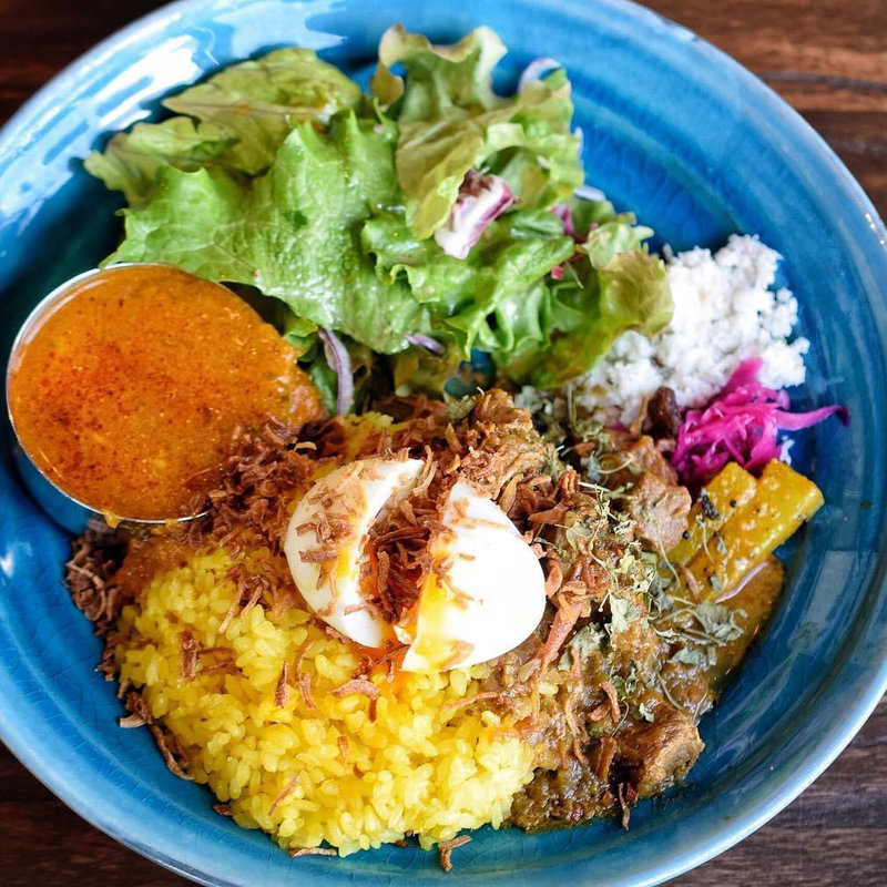 ダブルカレー(マトン・エビ玉子)(グッドラックカリー )