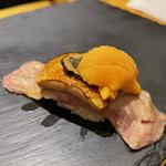 Wagyu beef sushi, foie gras, truffle, cavier, sea urchin