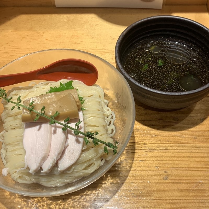 モロヘイヤの和風つけ麺(焼きあご塩らー麺 たかはし )
