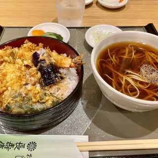 天丼セット(手打ち蕎麦 柳ばし長寿庵)