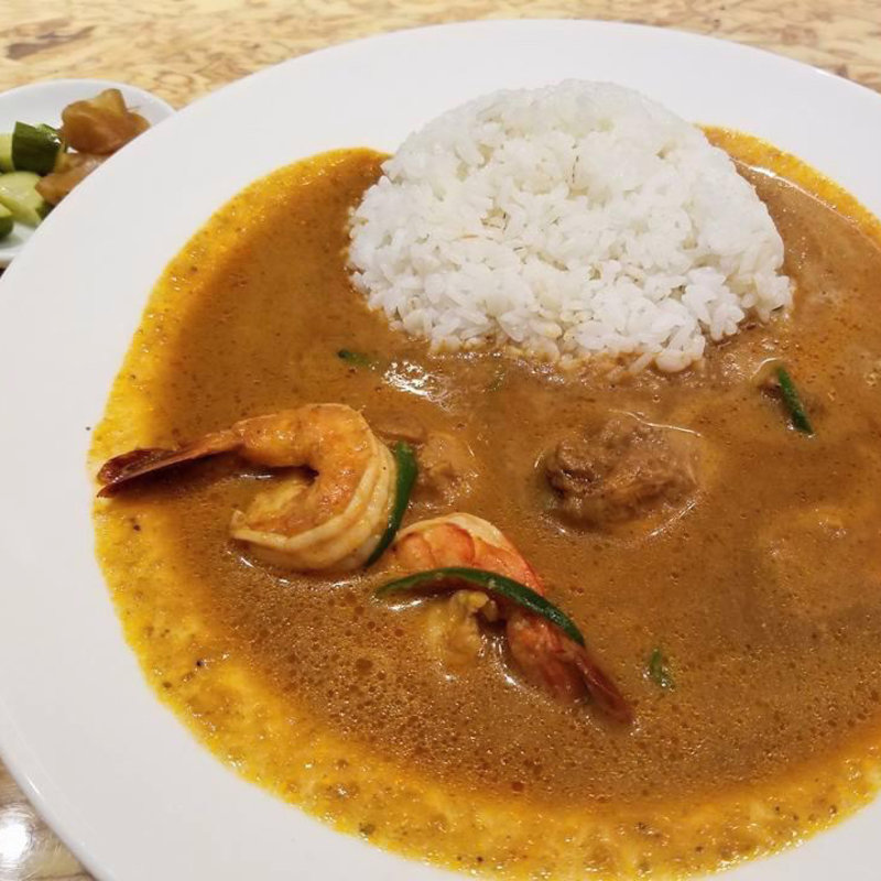 海老と青南蛮カリー 骨付きチキントッピング(すぱいす )