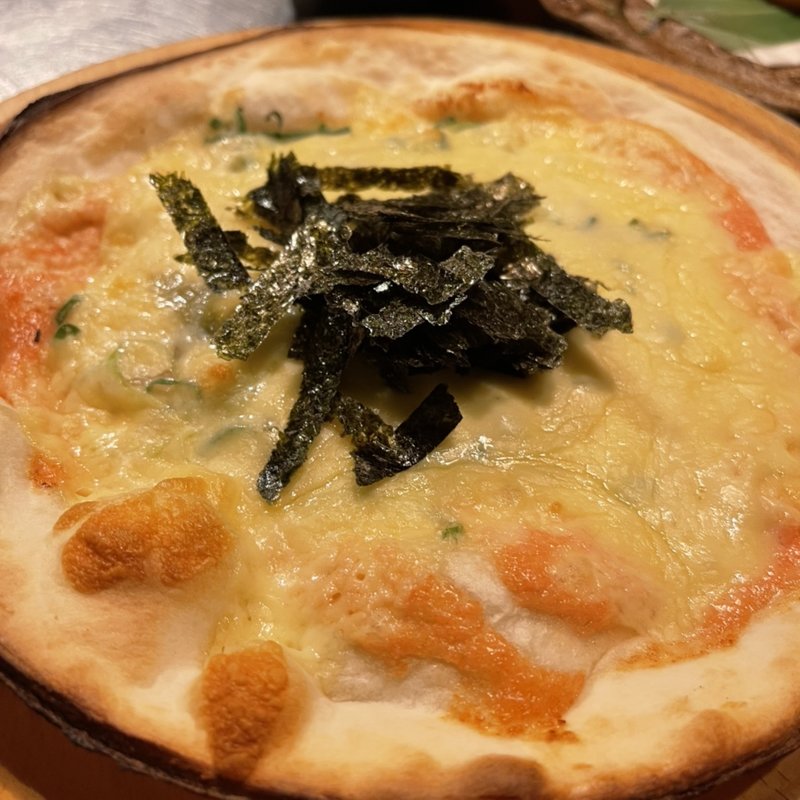 明太ピザ(ほっこり串焼酒場 あし跡)