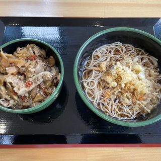 日替ランチ　肉ごぼう丼セット(ゆで太郎　鶴ヶ谷バイパス店)