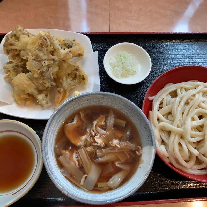 肉ねぎ汁(並) ＋ 大盛舞茸天(さぬき・むさし野うどん水織 )