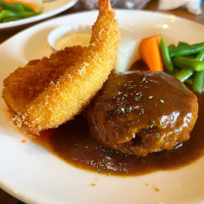 コンビネーションビーフハンバーグ(北山 洋食カフェ 和蘭芹 （パセリ）)