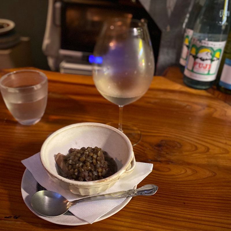 レンズ豆とベーコンの煮込み(朝顔)