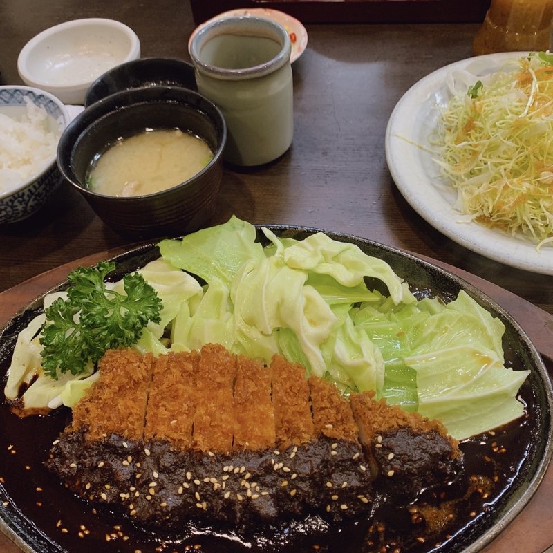 鉄板味噌ロースかつ定食(不二かつ 大分本店 )