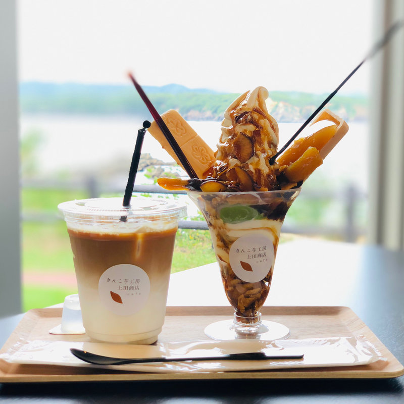 きんこ芋の芋蜜パフェソフト(上田商店)