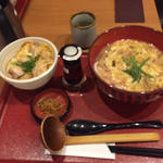 親子丼と王さんうどん定食(自家製麺 杵屋 南港ＡＴＣ ２F店)