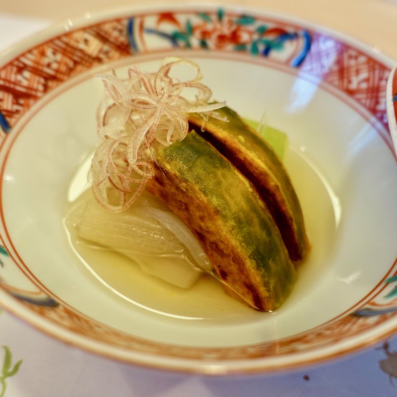 煮物：冬瓜　焼南京　ずいき　刻み茗荷(日本料理　希粋 )