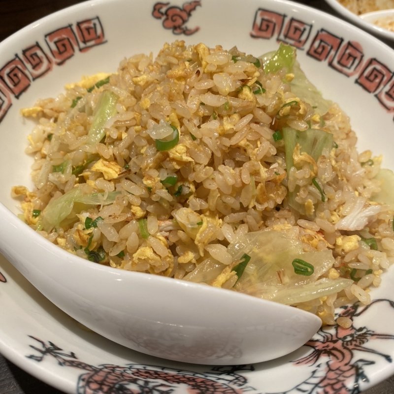 蟹とレタスの炒飯(善道)