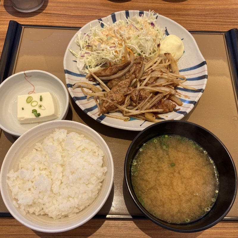 大豆ミートしょうが焼定食(やよい軒 館林緑町店)