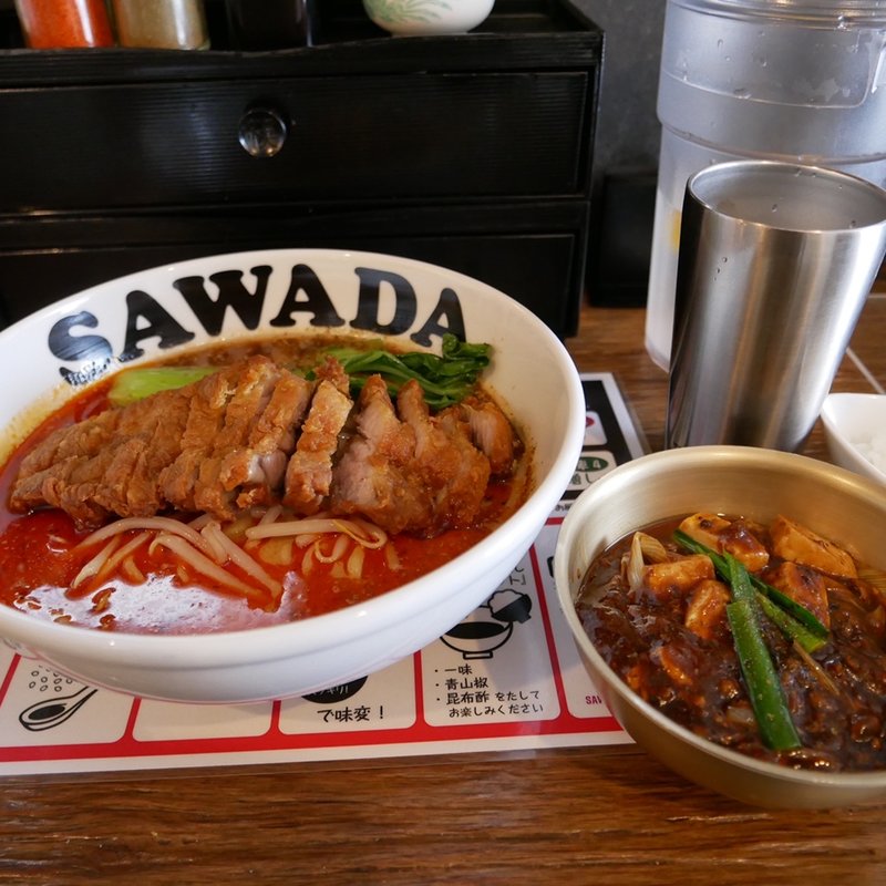 パイコー坦々麺　麻婆丼セット(シビカラ担々麺飯塚)