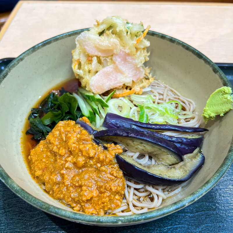 揚げ茄子煮びたしの冷やしキーマカレー(箱根そば 豊洲店 )