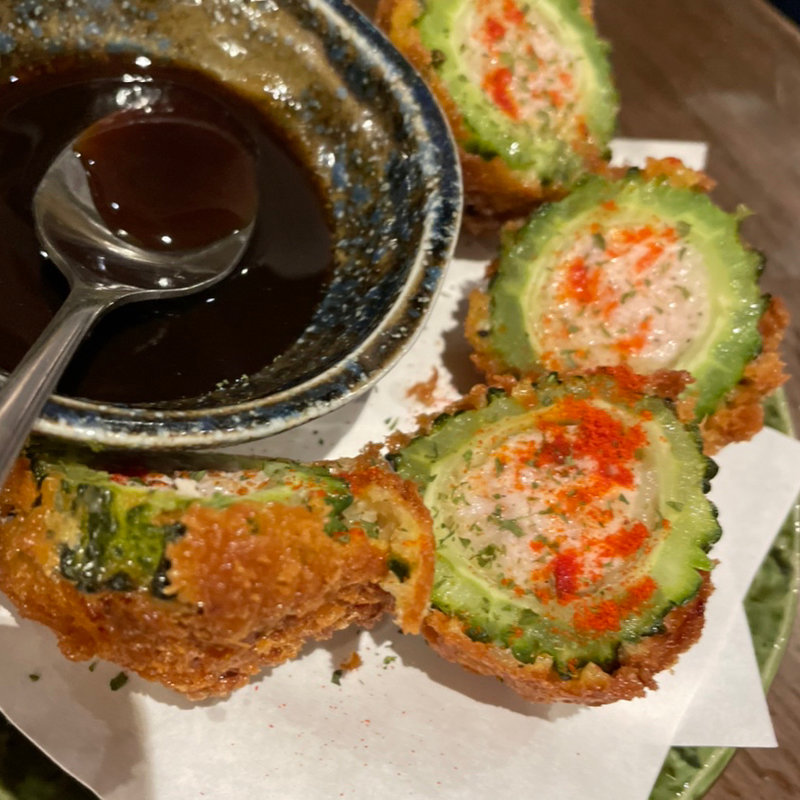 ゴーヤ肉詰め(佐賀県三瀬村 ふもと赤鶏 田町店)
