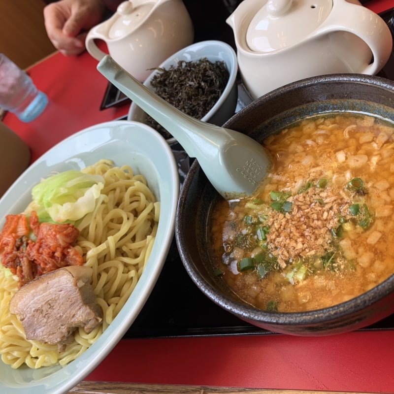 旨辛スタミナつけ麺 中盛(ラーメン山岡家 江別店)