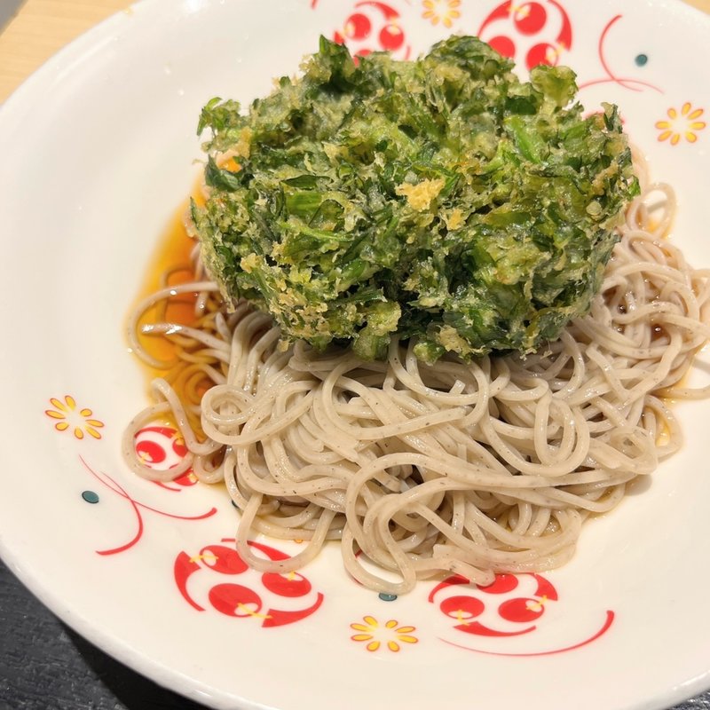 春菊かき揚げ　盛りそば(いろり庵きらく　小岩店)