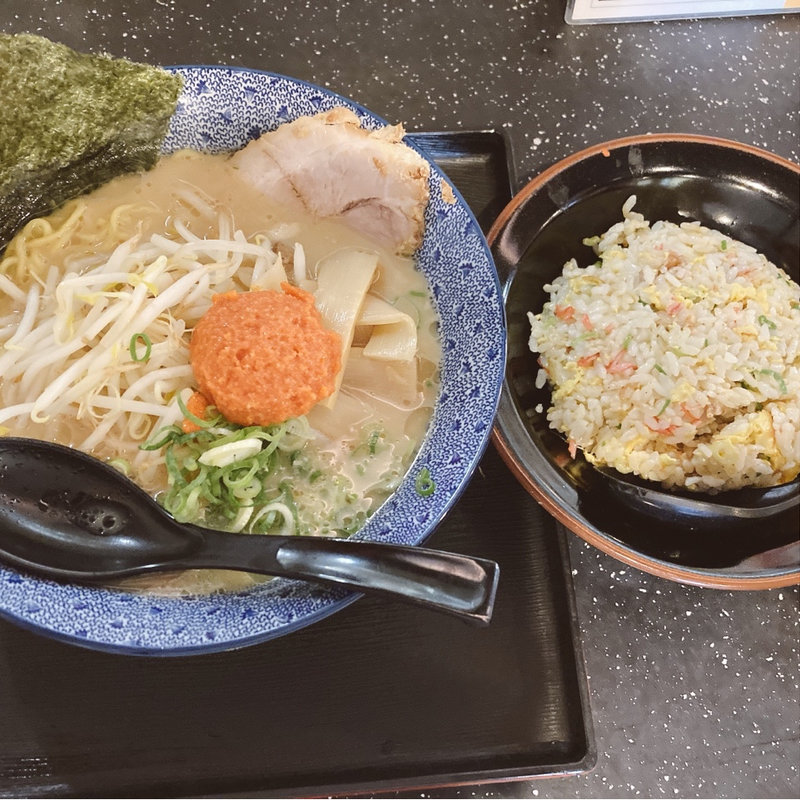明太とんこつラーメン　チャーハンセット(麺家一火)