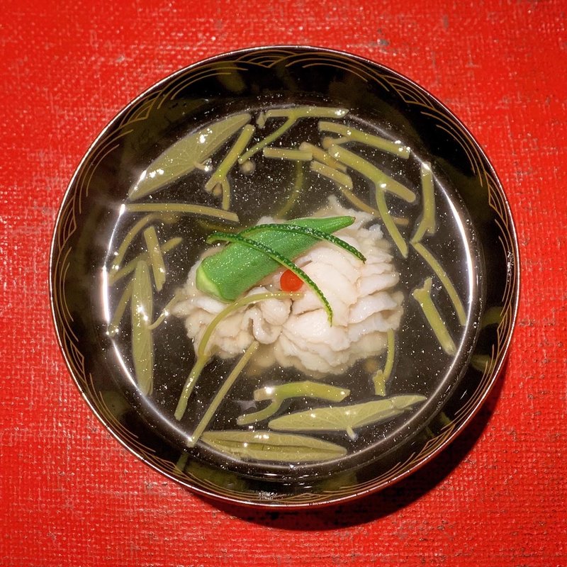 天草鱧とじゅんさいのお碗(淡悦 （たんえつ）)