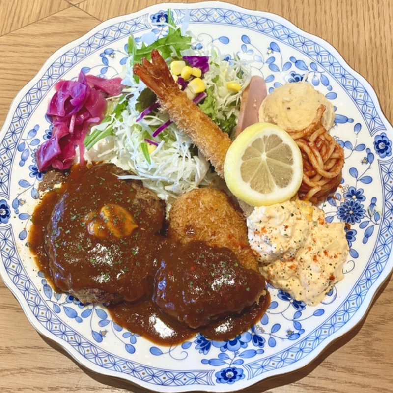 ハンバーグBセット(ヘレカツ)(みんなの洋食 喜常亭)