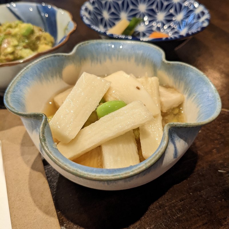 長芋と枝豆のニンニクポン酢漬け(Japanese Sake STAND 85(ハッコー))
