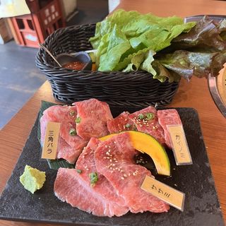 和牛肉3種(焼肉の三是)