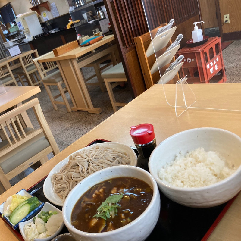 鳥となすのカレーせいろ(満留賀そば )