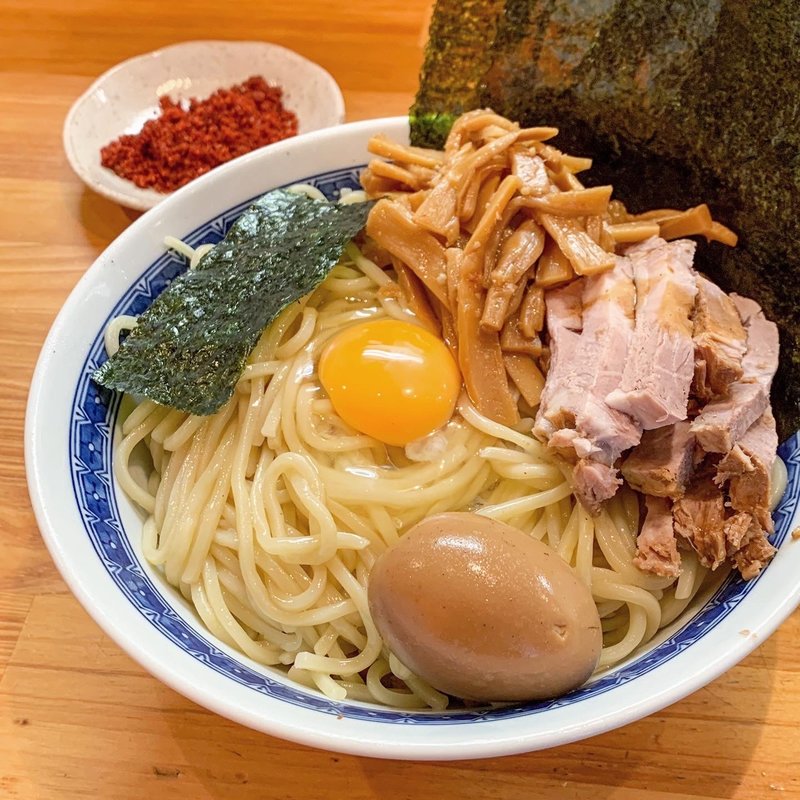 冷やし油そば 生卵+味玉+のり+チャーシュー メンマ小(としおか)
