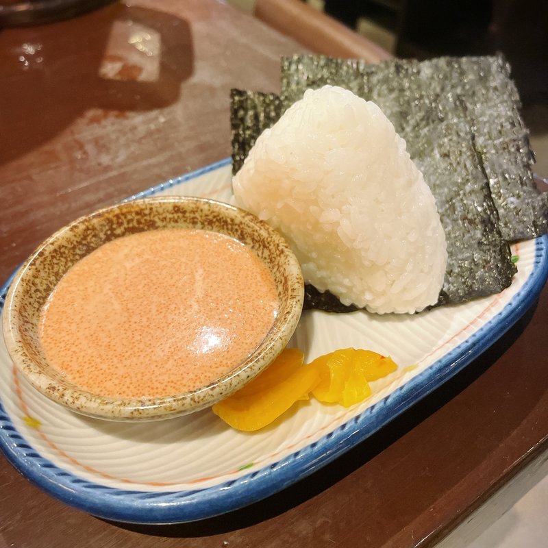 砦おむすび、明太マヨソース付き(麺の坊　砦)