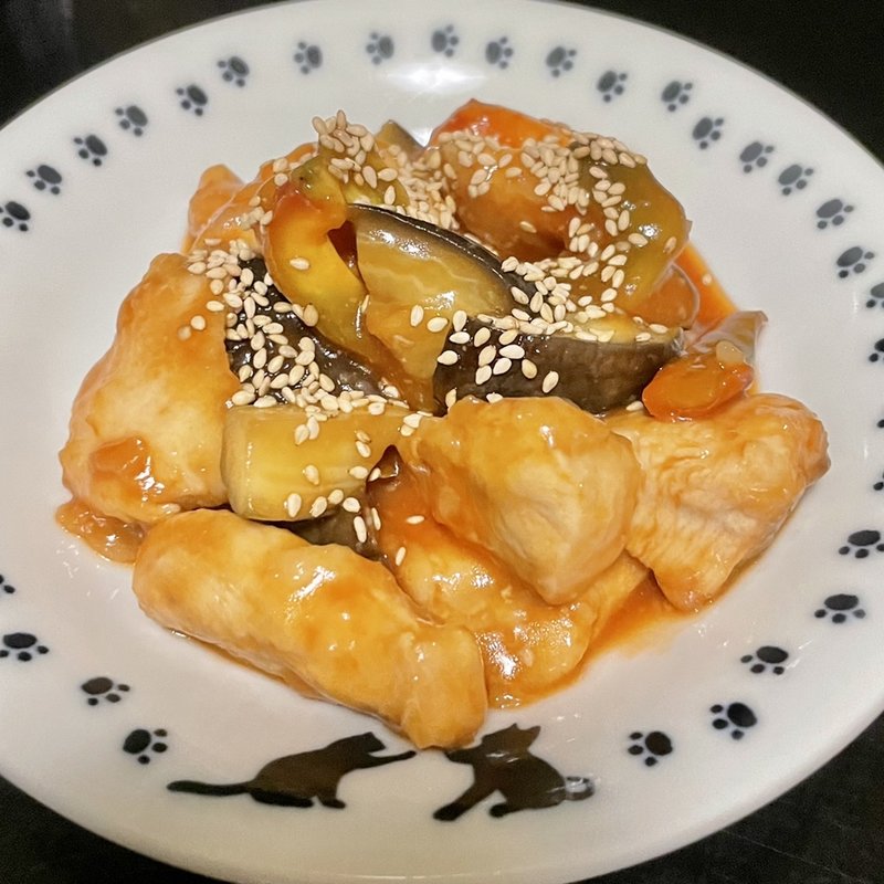 鶏むね肉のケチャ炒め(自宅)