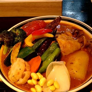 チキンと1日分の野菜(Rojiura　Curry　SAMURAI. 平岸店 （ロジウラカリーサムライ）)