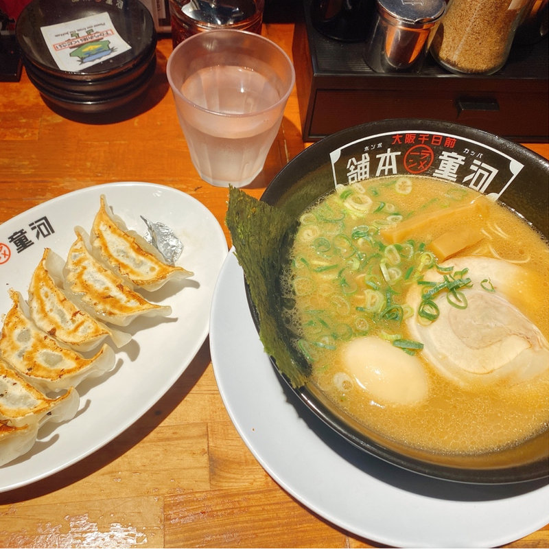 河童ラーメン煮卵入り(河童ラーメン本舗 米国村店)